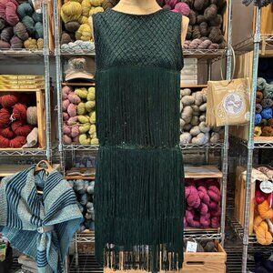 Emerald Green Babeyond Fashion Classic Flapper Dress, Size S